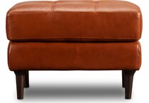 carmelo whiskey grey leather ottoman   
