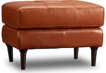 carmelo whiskey grey leather ottoman   