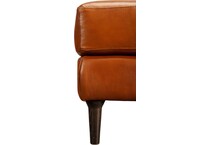 carmelo whiskey grey leather ottoman   