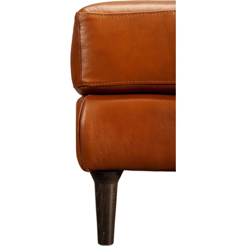carmelo whiskey grey leather ottoman   