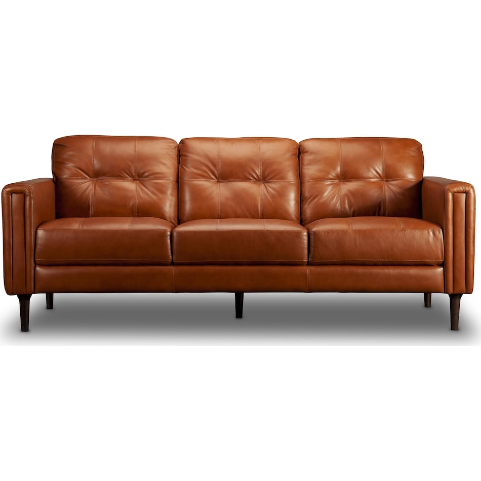 carmelo whiskey grey leather sofa   