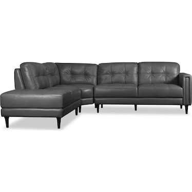 CARMELO 3-PIECE LEATHER SECTIONAL