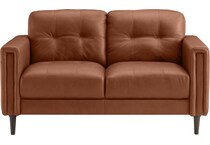carmelo whiskey leather loveseat   