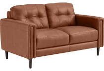 carmelo whiskey leather loveseat   