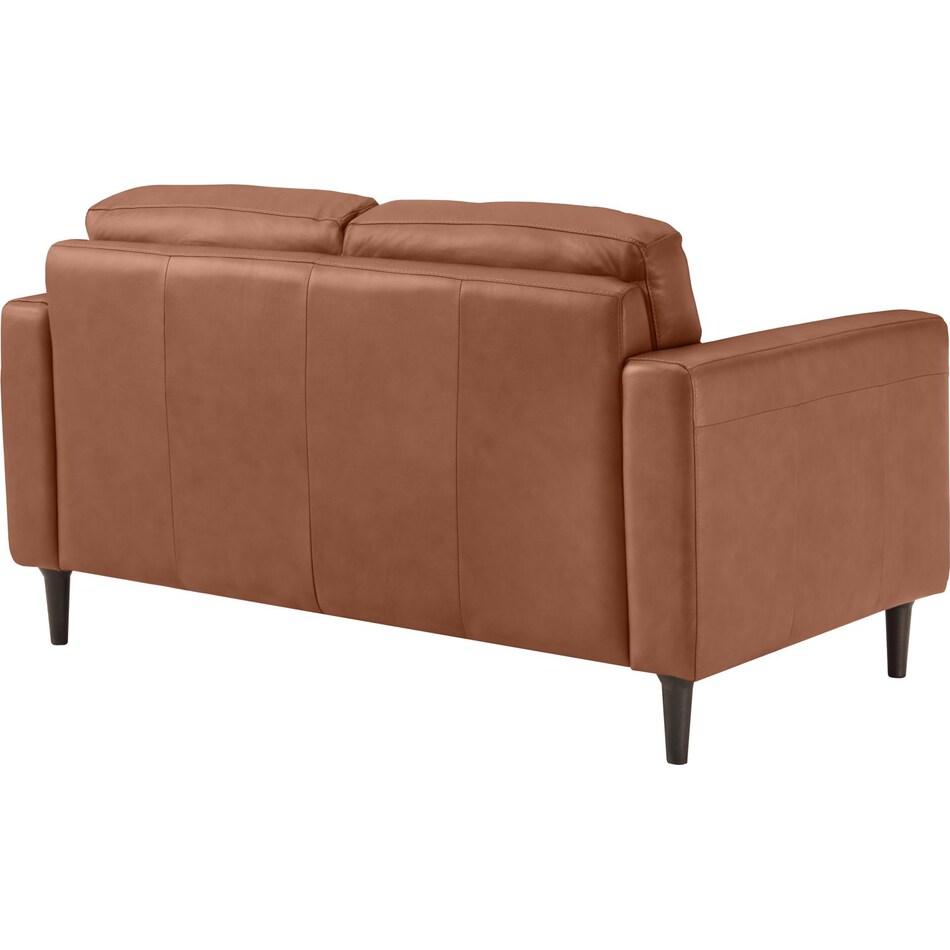 carmelo whiskey leather loveseat   