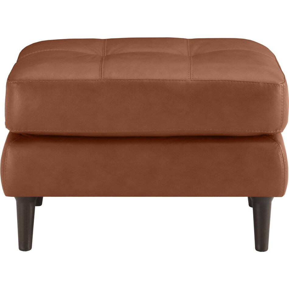 carmelo whiskey leather ottoman   