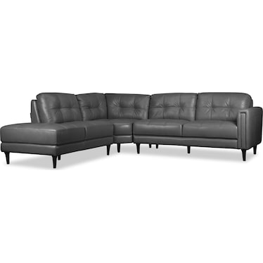 CARMELO 3-PIECE LEATHER SECTIONAL