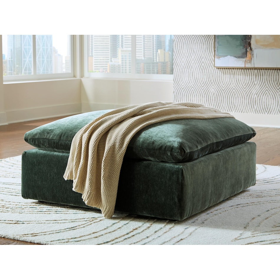 carriage view jade ottoman   