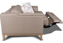 carrie grey leather reclining loveseat   