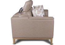 carrie grey leather reclining loveseat   