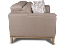 carrie grey leather reclining loveseat   