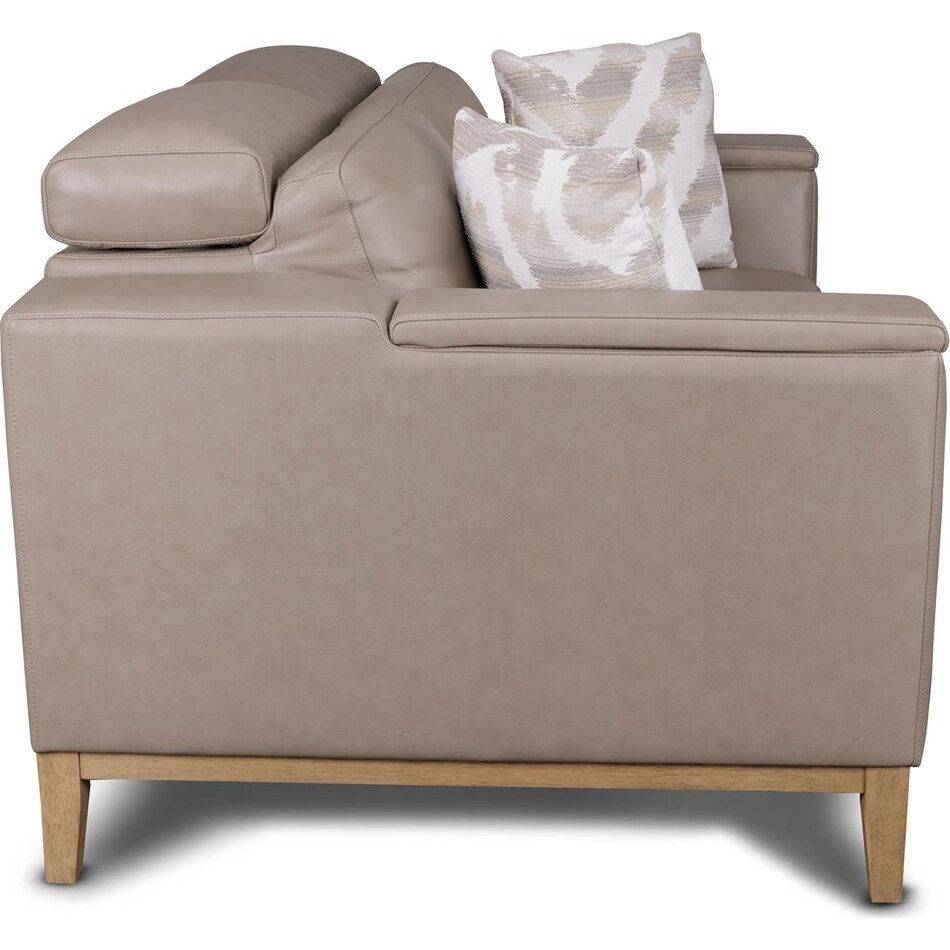 carrie grey leather reclining loveseat   
