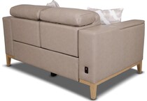 carrie grey leather reclining loveseat   
