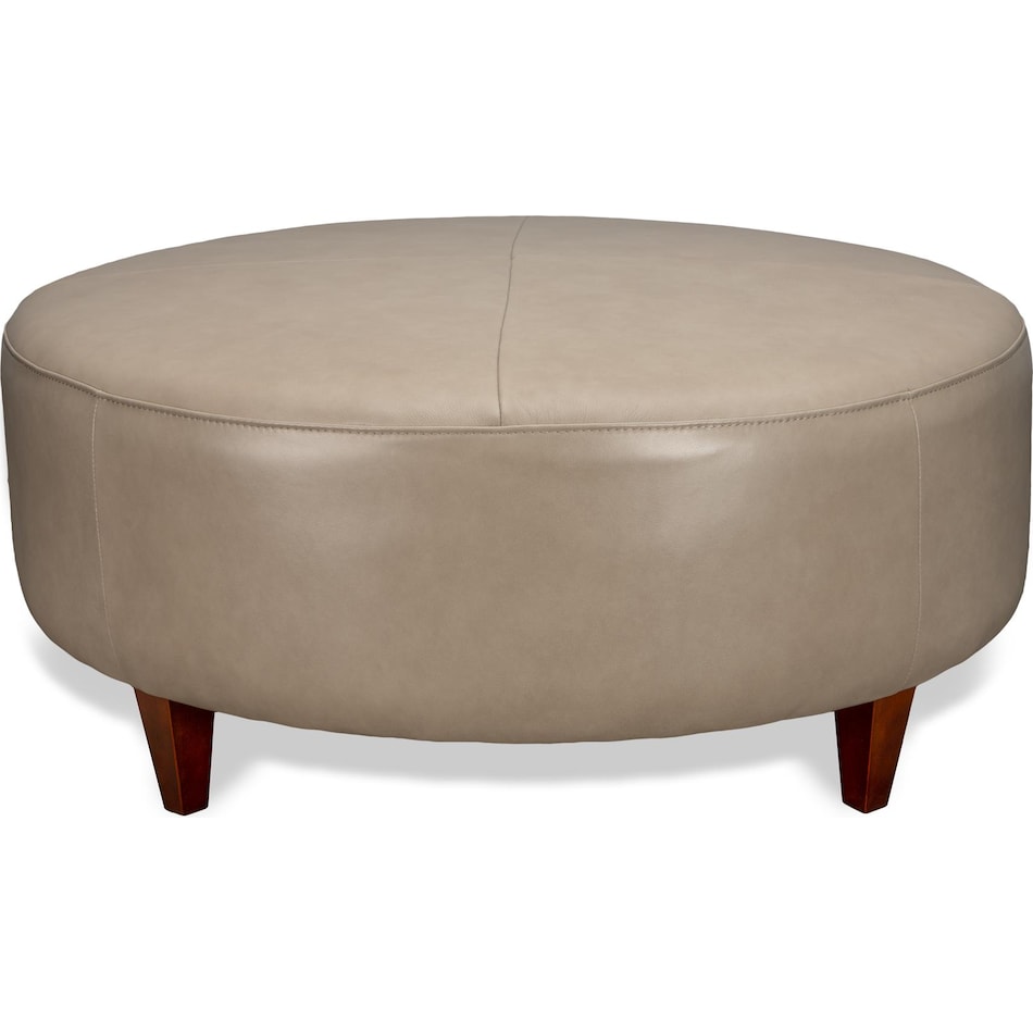 carter brown leather ottoman   