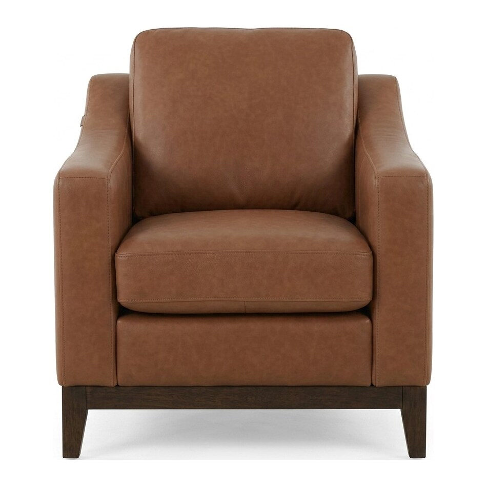 cassey finch toffee leather chair   