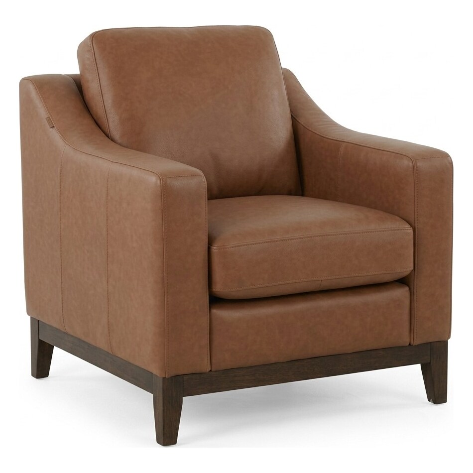 cassey finch toffee leather chair   