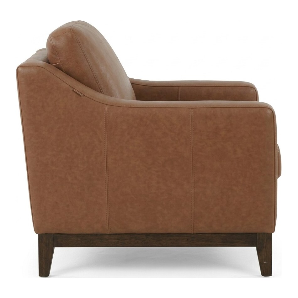 cassey finch toffee leather chair   