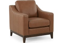 cassey finch toffee leather chair   