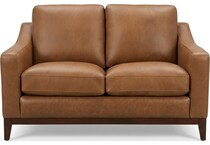 cassey finch toffee leather loveseat   