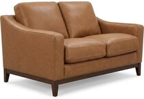 cassey finch toffee leather loveseat   