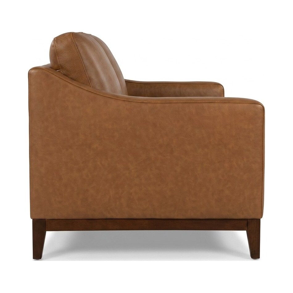 cassey finch toffee leather loveseat   