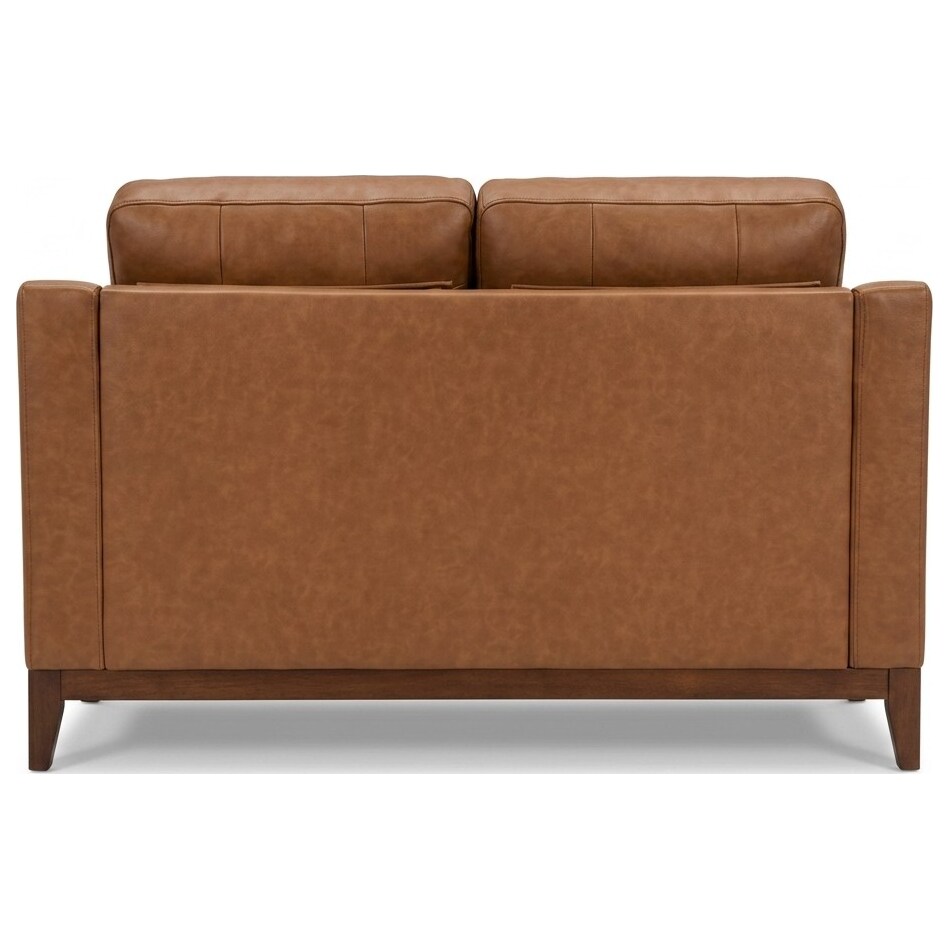 cassey finch toffee leather loveseat   