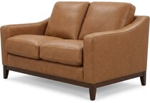 cassey finch toffee leather loveseat   