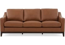 cassey finch toffee leather sofa   