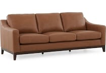 cassey finch toffee leather sofa   