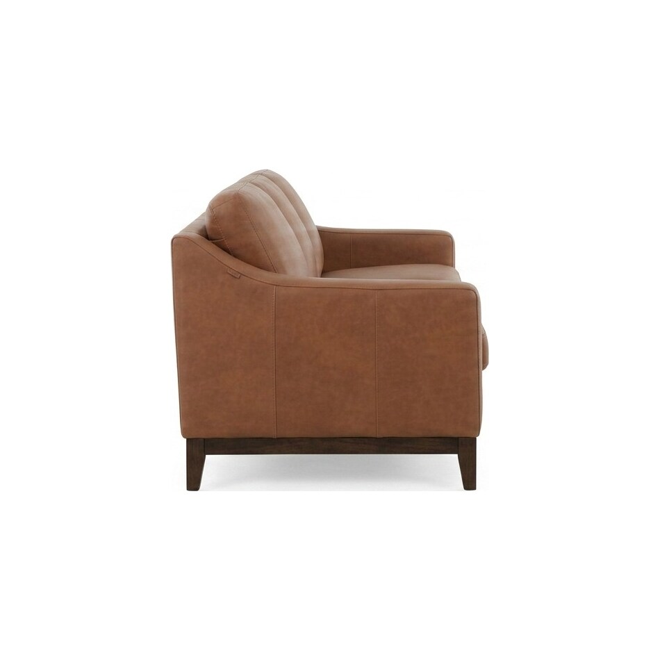 cassey finch toffee leather sofa   