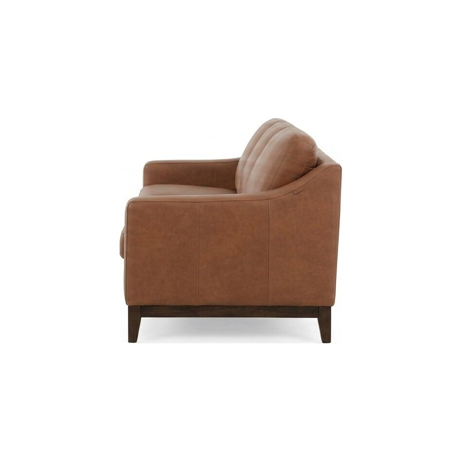 cassey finch toffee leather sofa   