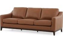 cassey finch toffee leather sofa   