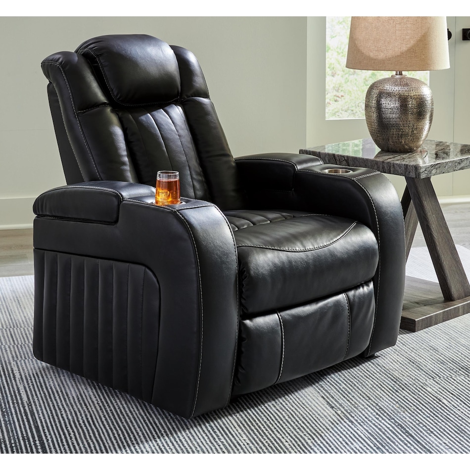 caveman den black power recliner   