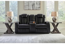 caveman den black power reclining loveseat   