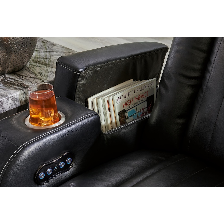 caveman den midnight power recliner   