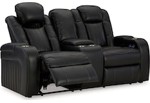 caveman den midnight power reclining loveseat   