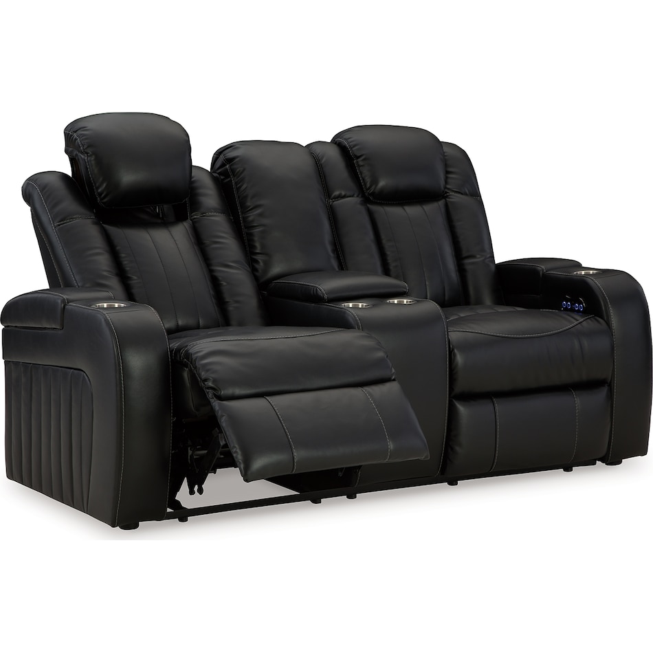 caveman den midnight power reclining loveseat   