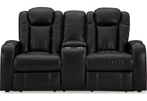 caveman den midnight power reclining loveseat   