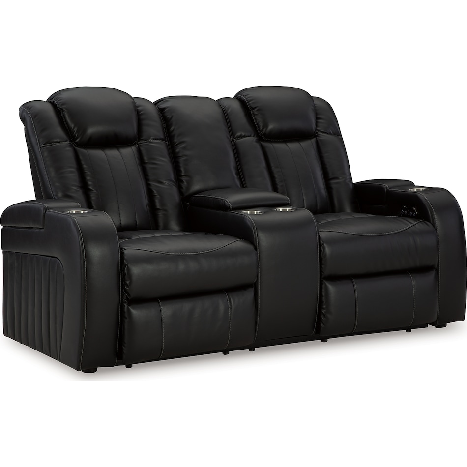 caveman den midnight power reclining loveseat   