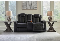 caveman den midnight power reclining loveseat   