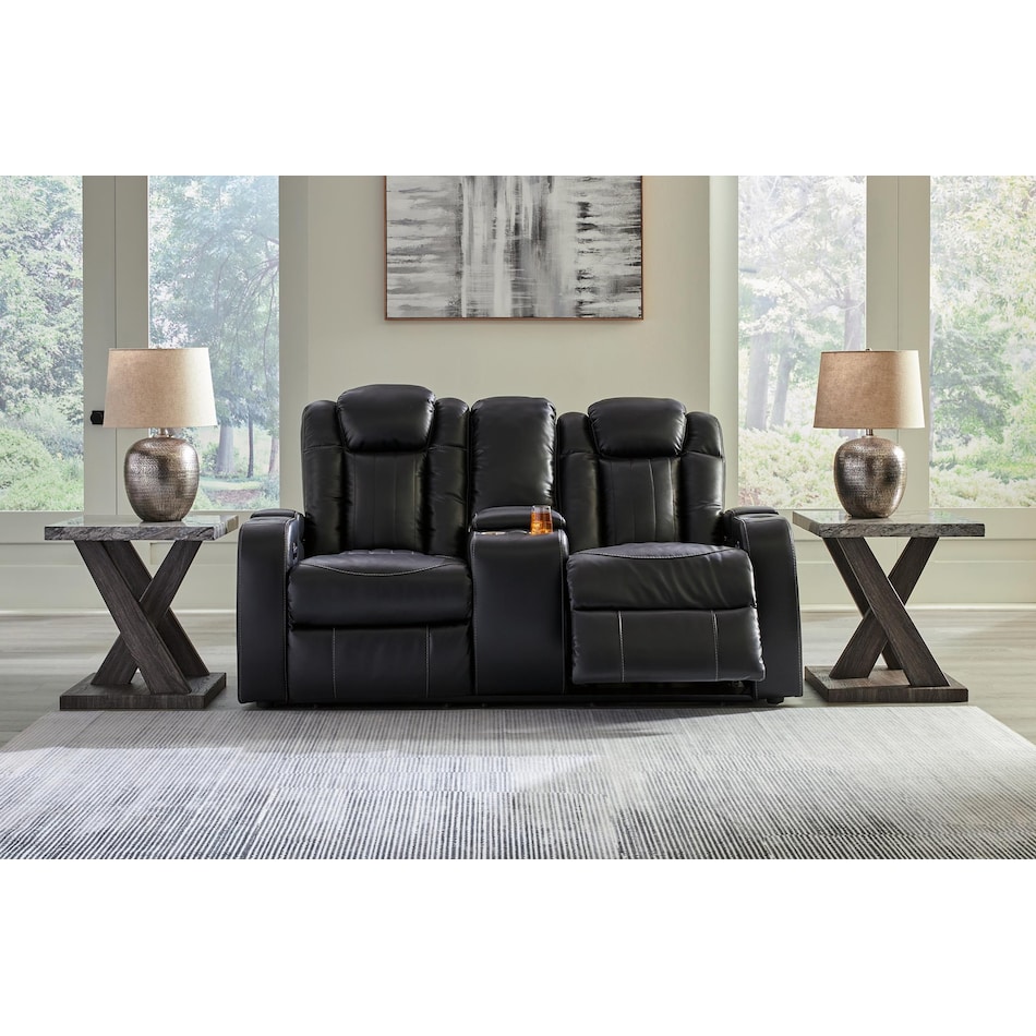 caveman den midnight power reclining loveseat   