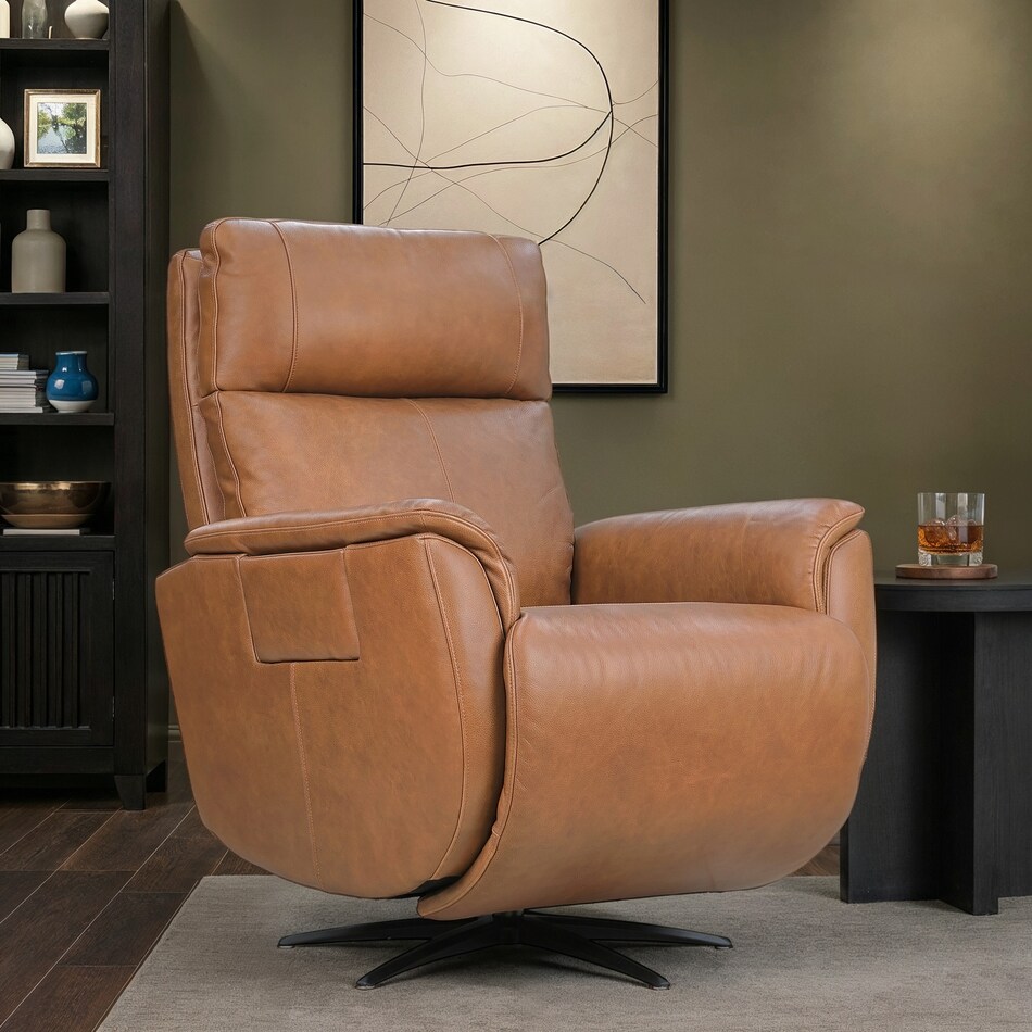 cenna brown power leather massage heat recliner   