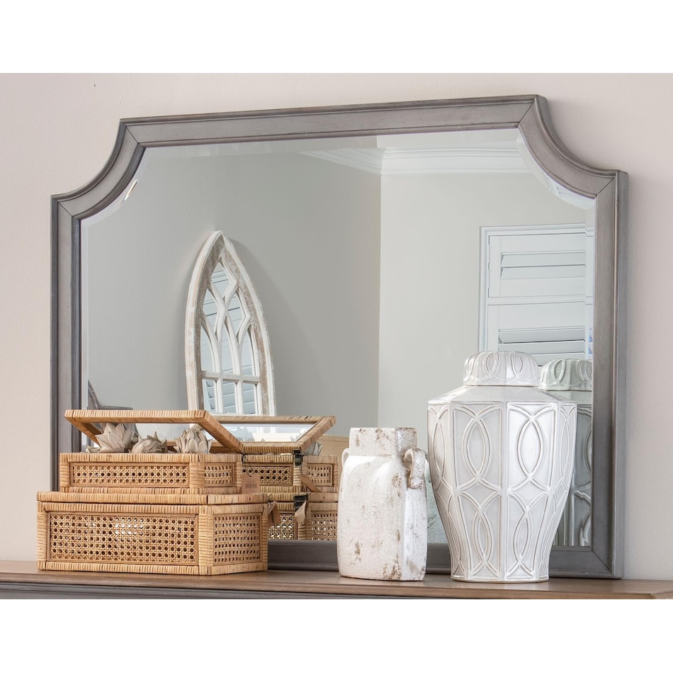 chadwick  tweed grey + sandalwood brown mirror   