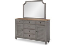 chadwick  tweed grey + sandalwood brown mirror   
