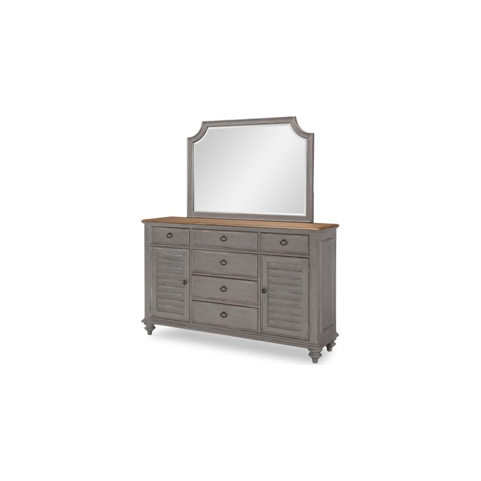 chadwick  tweed grey + sandalwood brown mirror   