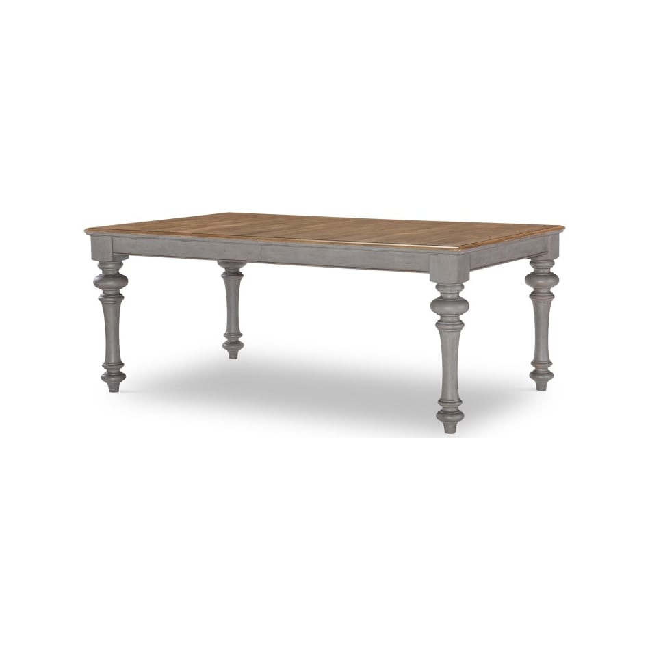 chadwick  tweed grey + sandalwood brown table base   