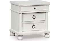 chadworth antique white nightstand   
