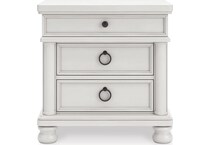 chadworth antique white nightstand   