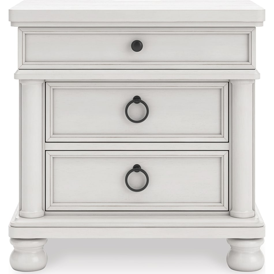 chadworth antique white nightstand   