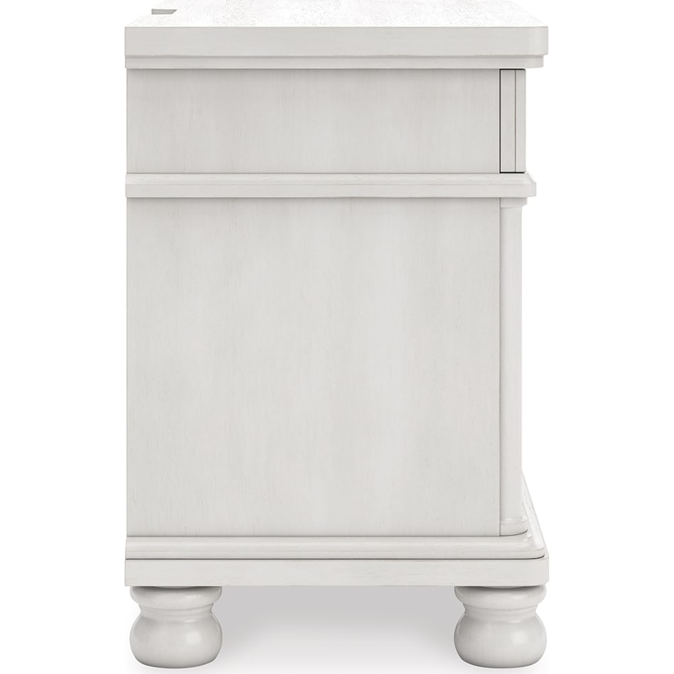 chadworth antique white nightstand   
